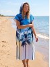 Tropical Leaves Print Hoodie Robe